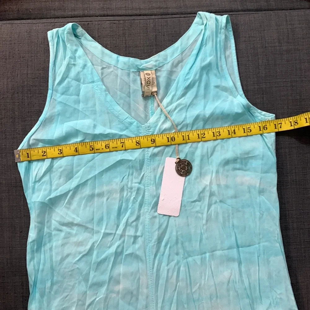 XCVI NEW Maxi Dress Ombré Blue XS Sleeveless Shark Bite Cruise Beach Vacation